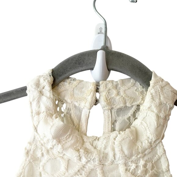 Abercrombie & Fitch Mini Halter Lace Dress Sorority Ivory Crochet Cutout A Line - Picture 5 of 7